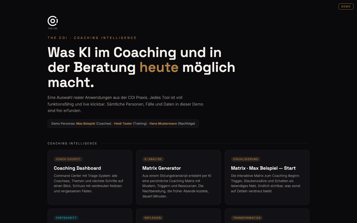 Übersicht der KI-Tools aus der COI Praxis